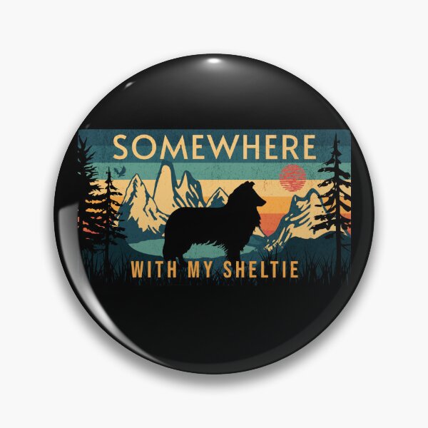 Item preview, Somewhere With My Sheltie Vintage Hiking Gift designed and sold by Guarddogdrive.