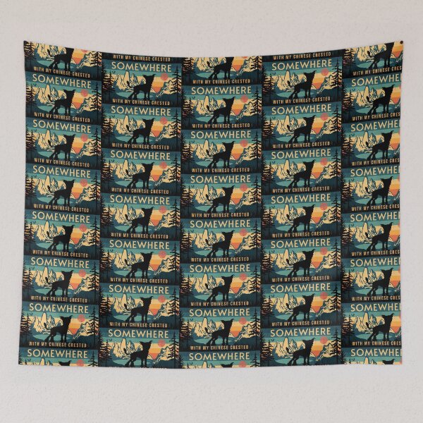 Item preview, Somewhere With My Chinese Crested Vintage Hiking Gift designed and sold by Guarddogdrive.