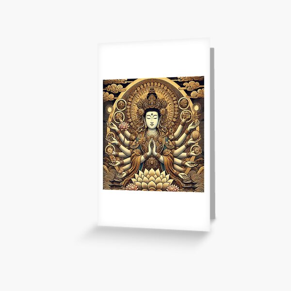 Item preview, Thousand-Armed Kannon & Divine Lotus - Japanese Buddhist Art designed and sold by Enoki design.