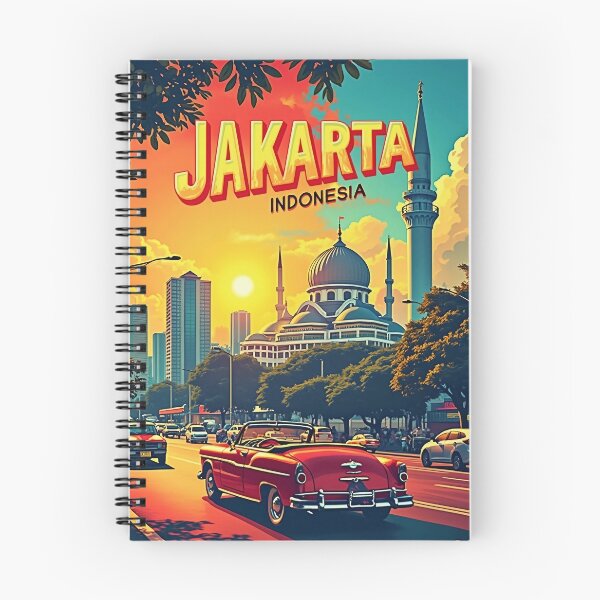 Item preview, Digital Retro Pop Art Poster of Jakarta, Indonesia | Vibrant Cityscape Art | Urban Skyline Wall Decor | Jakarta Travel  designed and sold by PaintedPixels01.