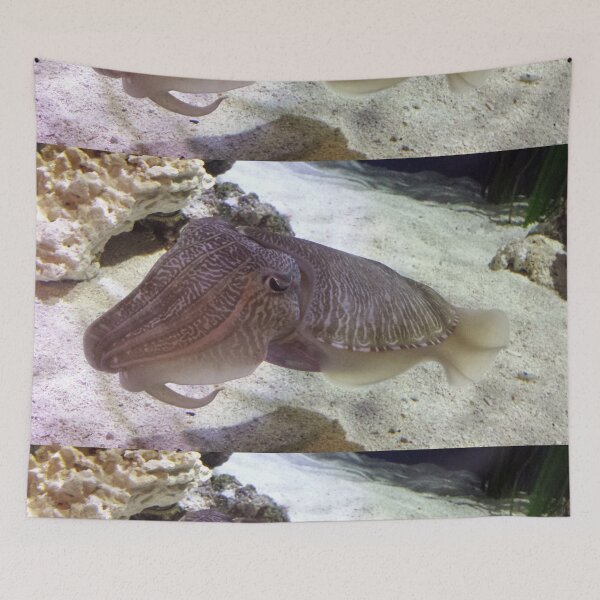 Item preview, closeup of cuttlefish purple bg designed and sold by Lizzilzil.