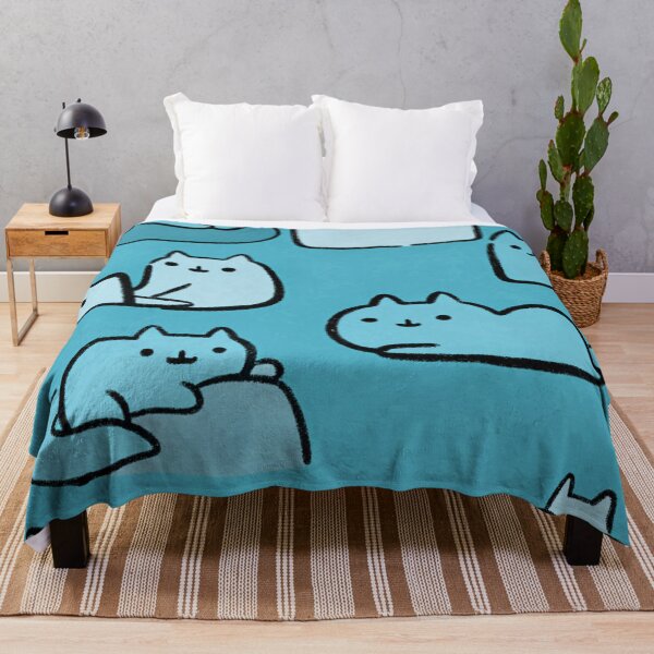 Item preview, cute cat sky blue pattern designed and sold by ArtZombieStore.