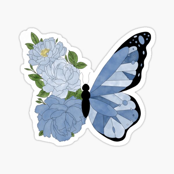 Item preview, Blue Floral Butterfly designed and sold by spoonlessmarket.