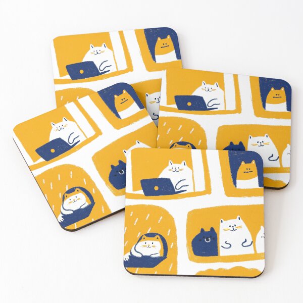 Item preview, Cute yellow cat pattern illustration designed and sold by ArtZombieStore.