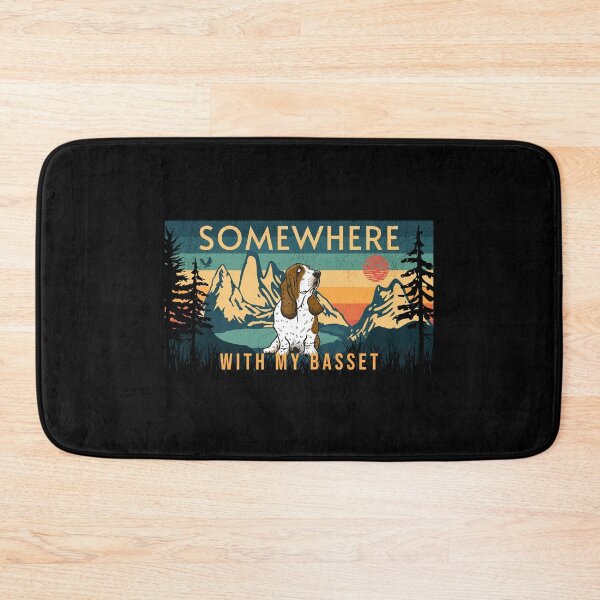 Item preview, Somewhere With My Basset Vintage Hiking Gift designed and sold by Guarddogdrive.