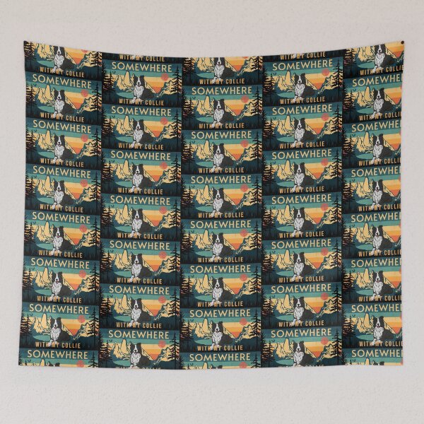 Item preview, Somewhere With My Border Collie Vintage Hiking Gift designed and sold by Guarddogdrive.