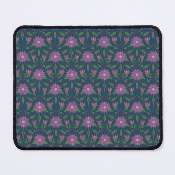 Vista previa del artículo con la obra «Estampado floral morado oscuro y azul marino», diseñado y vendido por spoonlessmarket.