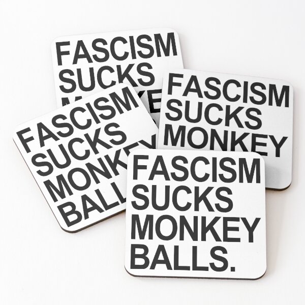 Artikelvorschau, Fascism Sucks Monkey Balls - black entworfen und verkauft von Thelittlelord.