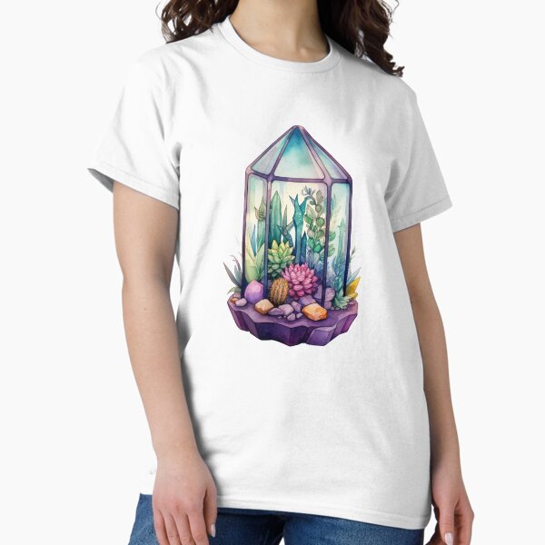 Vista previa del artículo con la obra «Terrario de bruja de cristal encantado: una fantasía de acuarela», diseñado y vendido por Witchgardenshed.