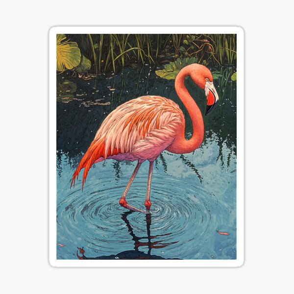 Item preview, Wading Flamingo designed and sold by VimanaCreative.