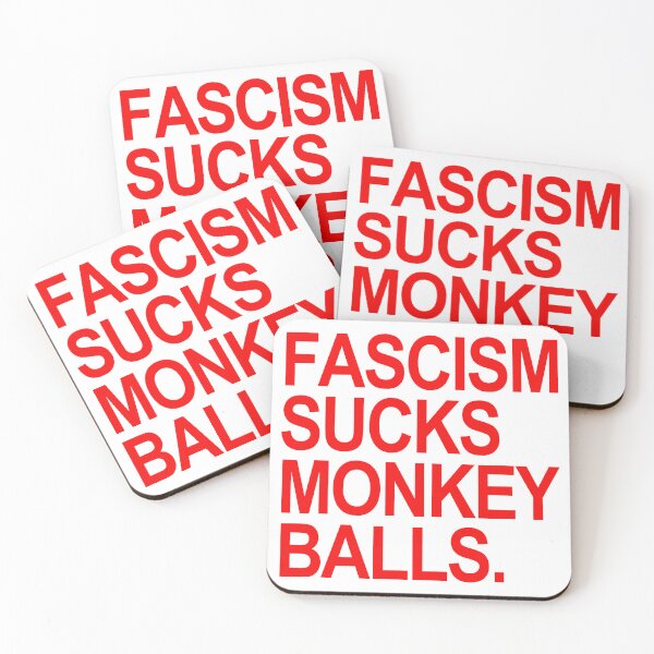 Artikelvorschau, Fascism Sucks Monkey Balls - red 2.0 entworfen und verkauft von Thelittlelord.