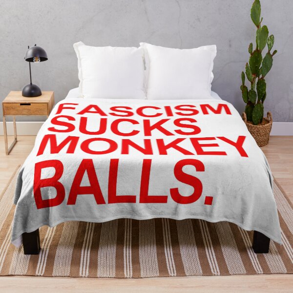Aperçu de l'œuvre Fascism Sucks Monkey Balls - red 2.0 créée et vendue par Thelittlelord.