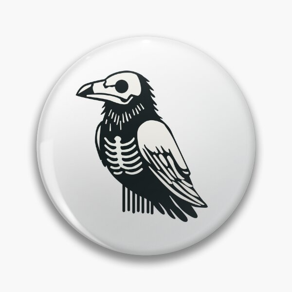 Artikelvorschau, Totenkopfkrähe – Minimalistischer Gothic-Vogel Sticker entworfen und verkauft von Wesbro0.