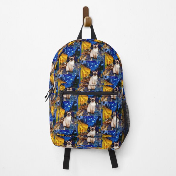 Item preview, Siamese Cat in Van Gogh's Café Terrace at Night – Artistic Feline Fantasy designed and sold by Fredster1966.