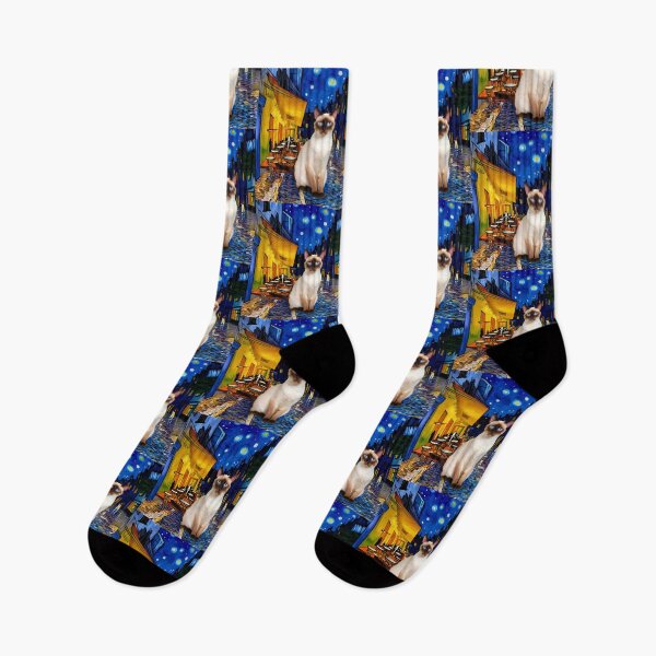 Item preview, Siamese Cat in Van Gogh's Café Terrace at Night – Artistic Feline Fantasy designed and sold by Fredster1966.