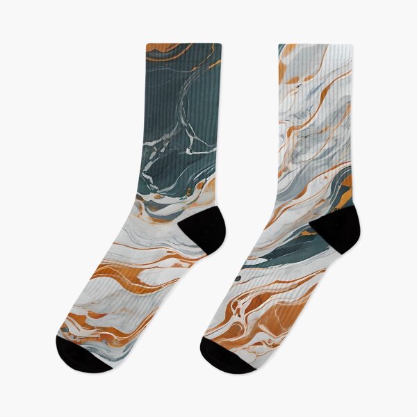 Item preview, Marbling Gray Curves With Orange designed and sold by Ciervo Primavera.