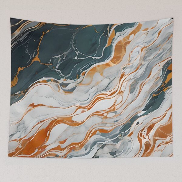 Item preview, Marbling Gray Curves With Orange designed and sold by Ciervo Primavera.