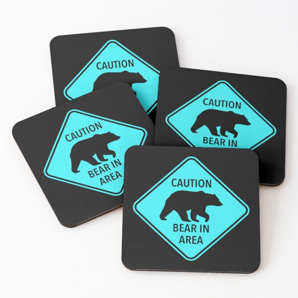Item preview, Caution: Bear in Area (teal) designed and sold by Thelittlelord.