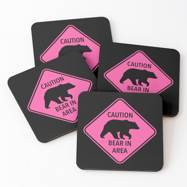 Item preview, Caution: Bear in Area (pink) designed and sold by Thelittlelord.