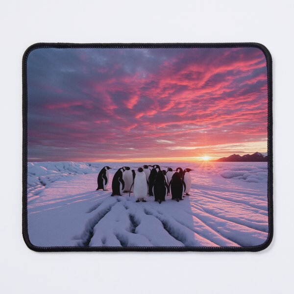 Item preview,   "Dramatic Sunset Photograph of Penguins on Ice Floe" designed and sold by AnimalAirtistry.
