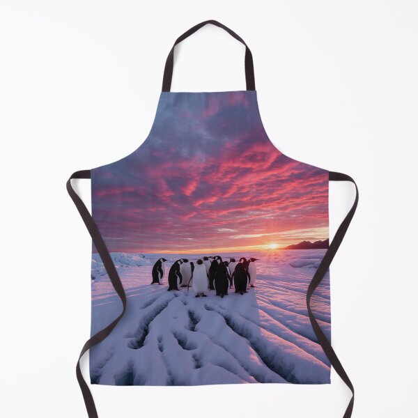 Item preview, "Dramatic Sunset Photograph of Penguins on Ice Floe" designed and sold by AnimalAirtistry.