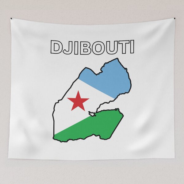 Item preview, Djibouti flag map designed and sold by atomstartup.