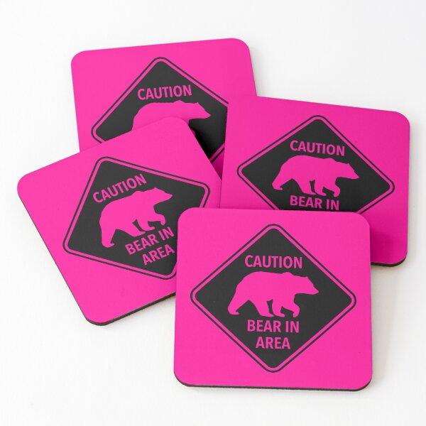 Item preview, Caution: Bear in Area (hot pink) designed and sold by Thelittlelord.