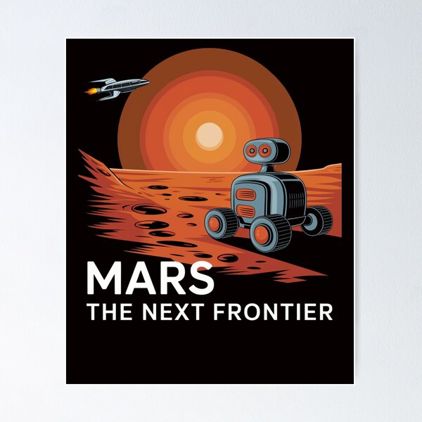 Artikel-Vorschau von Mars: Die nächste Grenze Vintage Reiseposter, designt und verkauft von The Masked Designer.