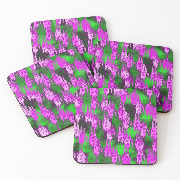 Item preview, pink and green flame pattern designed and sold by JVNS.