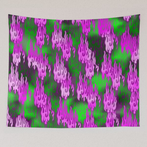 Item preview, pink and green flame pattern designed and sold by JVNS.