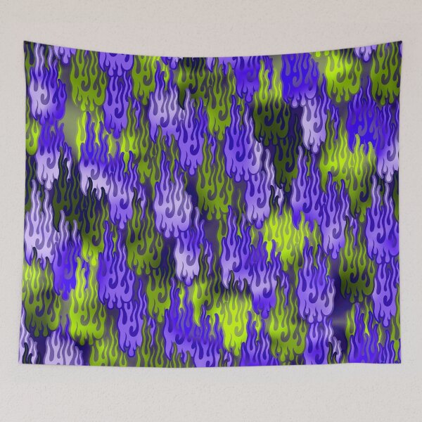 Item preview, blue and yellow flame pattern designed and sold by JVNS.