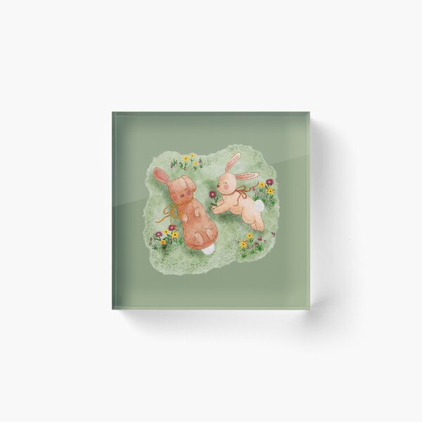 Aperçu de l'œuvre Lapins de printemps mignons dans un pré créée et vendue par Pixel & Petal Design Co..