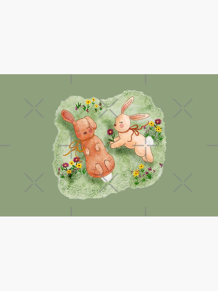 Thumbnail 2 of 2, Laptop Sleeve, Cute Spring Bunnies in a Meadow designed and sold by MAngermillerArt.