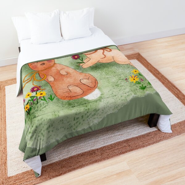 Vista previa del artículo con la obra «Lindos conejitos de primavera en un prado», diseñado y vendido por Pixel & Petal Design Co..