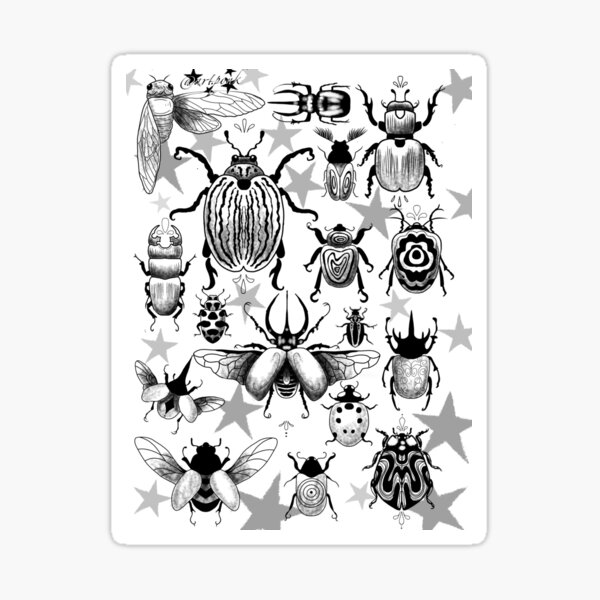 Item preview, Tattoo flash style bugs designed and sold by ArtPonk.