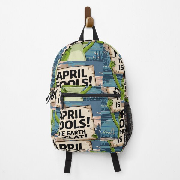 Item preview, Funny April Fools' Frog Sign – The Earth Is Flat! Joke designed and sold by InspiredCreatives.
