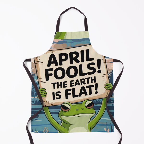Item preview, Funny April Fools' Frog Sign – The Earth Is Flat! Joke designed and sold by InspiredCreatives.