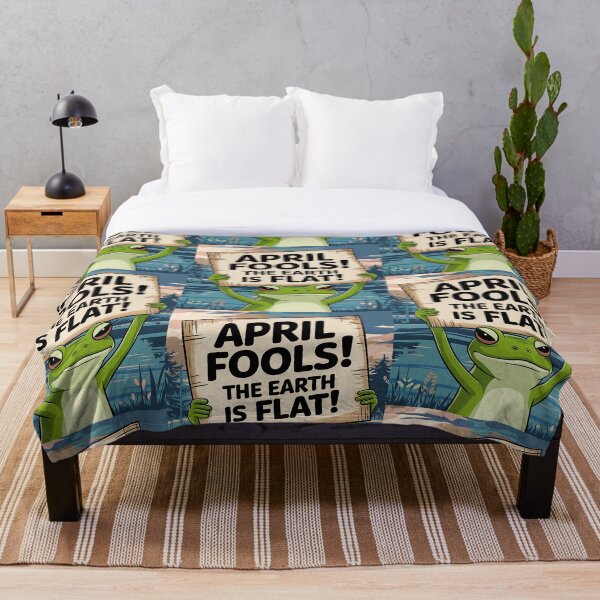 Item preview, Funny April Fools' Frog Sign – The Earth Is Flat! Joke designed and sold by InspiredCreatives.