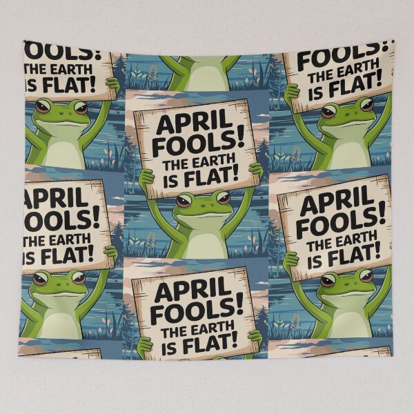 Item preview, Funny April Fools' Frog Sign – The Earth Is Flat! Joke designed and sold by InspiredCreatives.