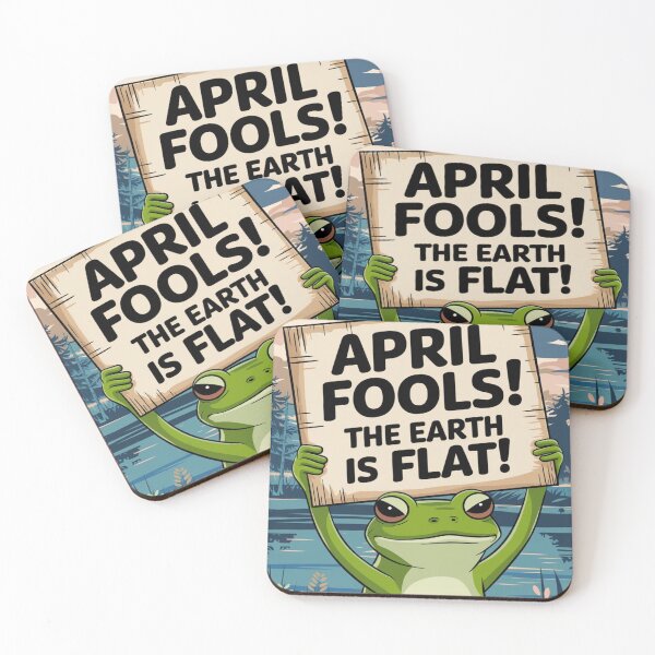 Item preview, Funny April Fools' Frog Sign – The Earth Is Flat! Joke designed and sold by InspiredCreatives.
