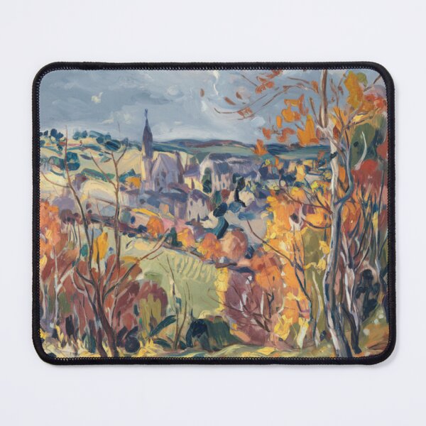 Item preview, Autumn Impressionist Painting - French Village in Fall Colors designed and sold by CARRAANN.