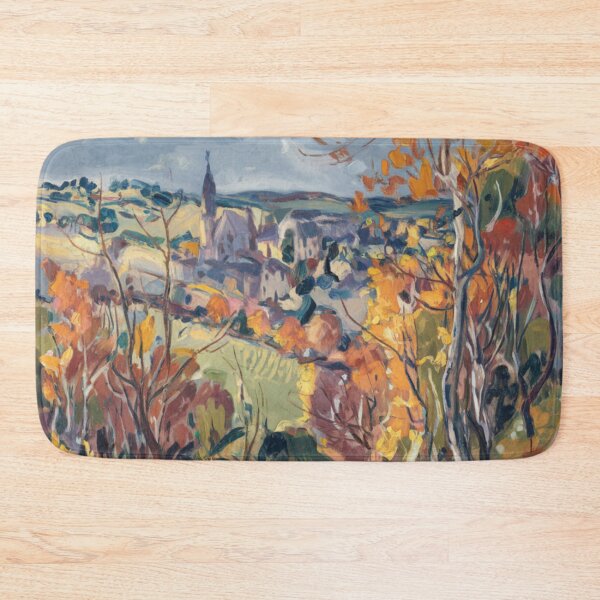 Item preview, Autumn Impressionist Painting - French Village in Fall Colors designed and sold by CARRAANN.