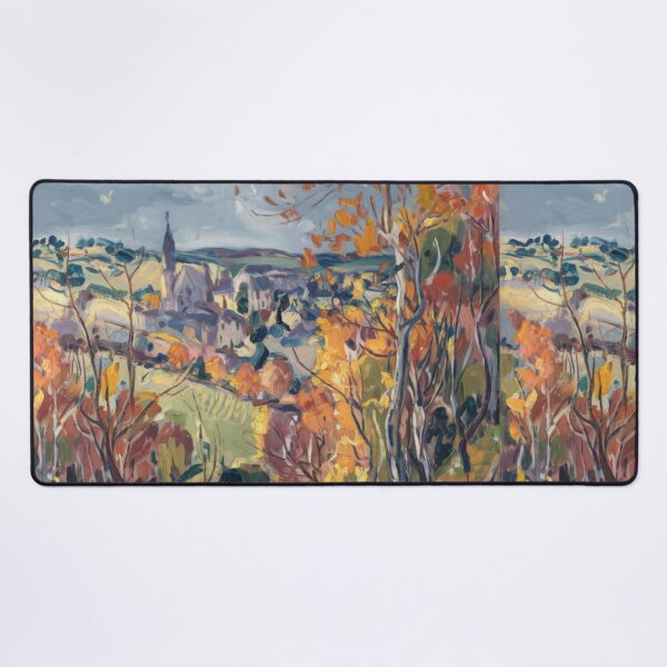 Aperçu de l'œuvre Peinture impressionniste d'automne - Village français aux couleurs d'automne créée et vendue par Carraann .