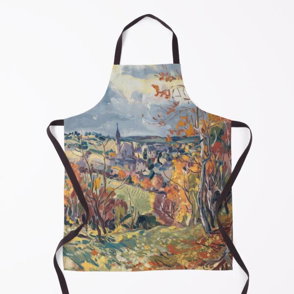 Item preview, Autumn Impressionist Painting - French Village in Fall Colors designed and sold by CARRAANN.