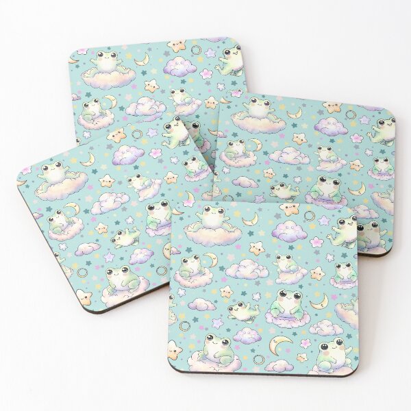 Item preview, Happy Kawaii Frogs in a Starry Sky designed and sold by CabbageLlamaStudio.