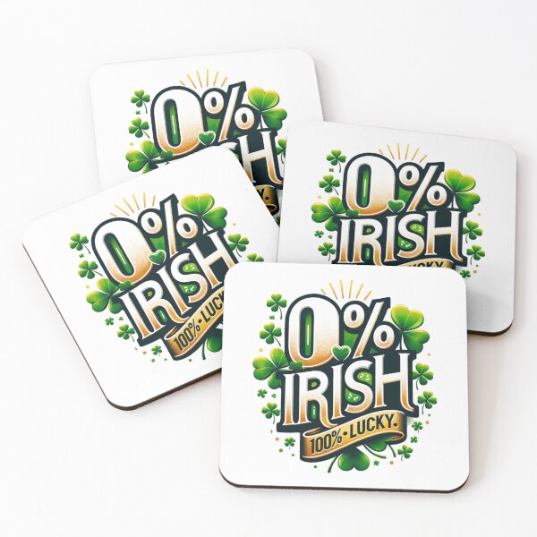 Item preview, 0% Irish, 100% Lucky - Funny St. Patrick’s Day Shamrock Design designed and sold by My Joyful Charm Store.
