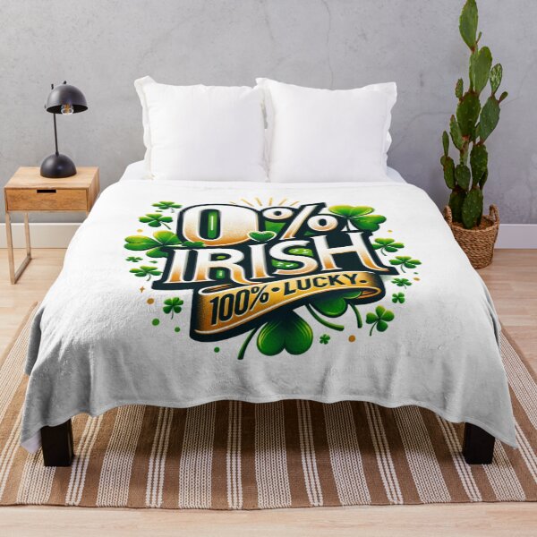 Item preview, 0% Irish, 100% Lucky - Funny St. Patrick’s Day Shamrock Design designed and sold by My Joyful Charm Store.