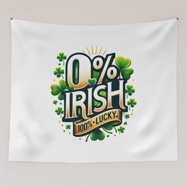 Item preview, 0% Irish, 100% Lucky - Funny St. Patrick’s Day Shamrock Design designed and sold by My Joyful Charm Store.