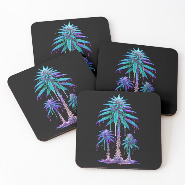 Item preview, melting neon marijuana plant designed and sold by EccentricsByE.