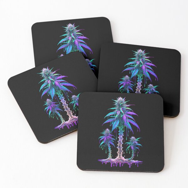 Item preview, Neon melting marijuana plant  designed and sold by EccentricsByE.